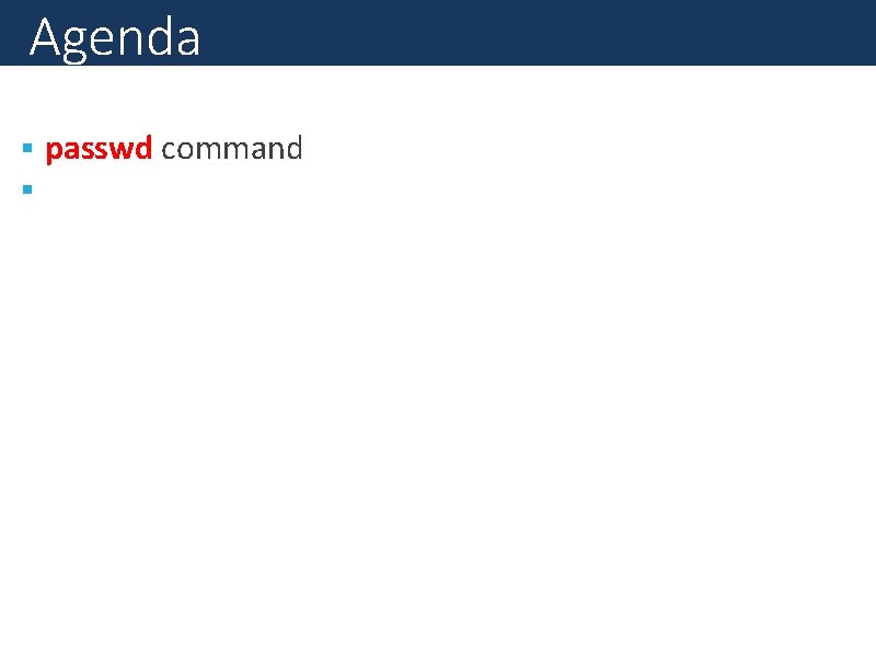 Agenda passwd command 