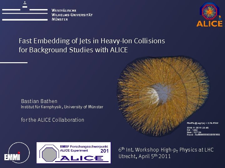 Fast Embedding of Jets in Heavy-Ion Collisions for Background Studies with ALICE Bastian Bathen