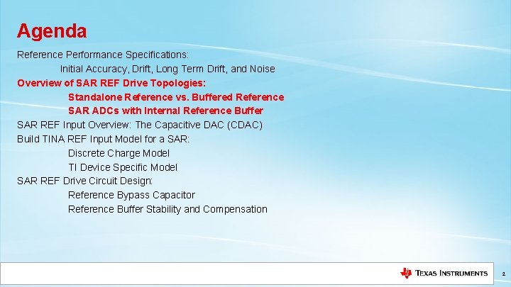 Agenda Reference Performance Specifications: Initial Accuracy, Drift, Long Term Drift, and Noise Overview of Agenda Reference Performance Specifications: Initial Accuracy, Drift, Long Term Drift, and Noise Overview of