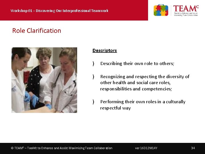 Workshop 01 – Discovering Our Interprofessional Teamwork Role Clarification Descriptors 〉 Describing their own