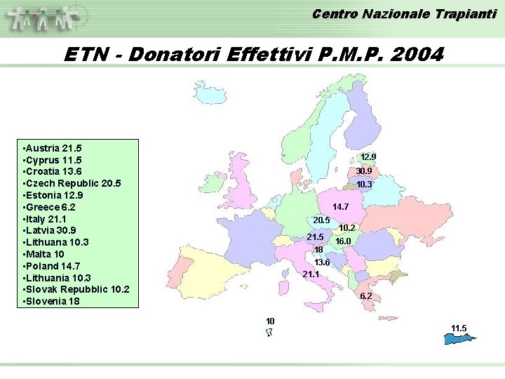 Centro Nazionale Trapianti ETN - Donatori Effettivi P. M. P. 2004 • Austria 21.