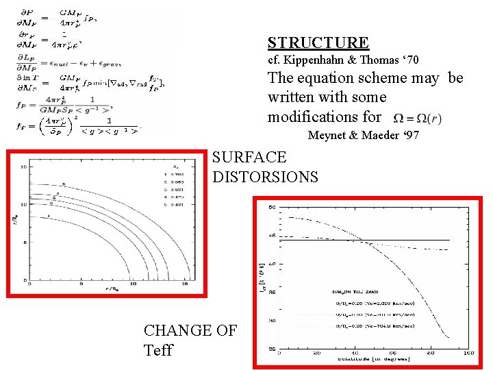 STRUCTURE cf. Kippenhahn & Thomas ‘ 70 The equation scheme may be written with