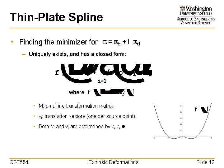 Thin-Plate Spline • Finding the minimizer for – Uniquely exists, and has a closed