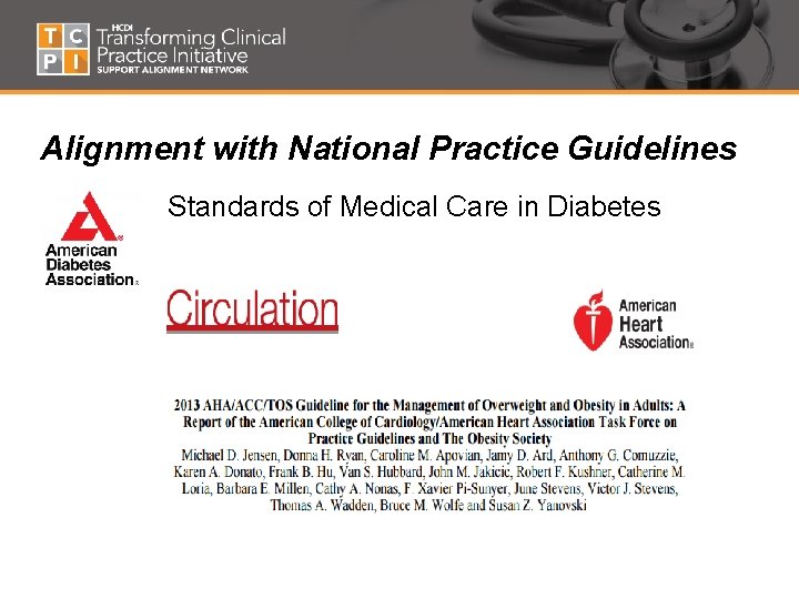 Alignment with National Practice Guidelines Standards of Medical Care in Diabetes 