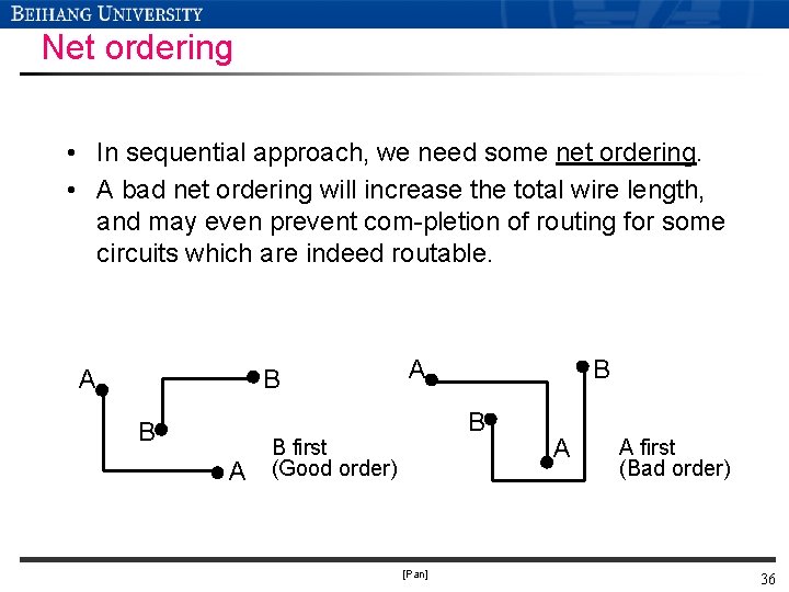 Net ordering • In sequential approach, we need some net ordering. • A bad Net ordering • In sequential approach, we need some net ordering. • A bad