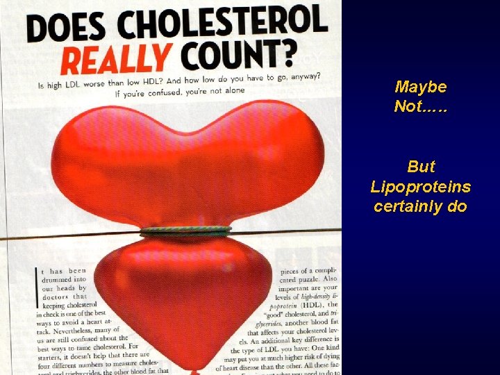 Maybe Not…. . But Lipoproteins certainly do 