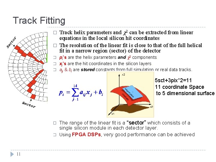 Track Fitting � � � Track helix parameters and 2 can be extracted from