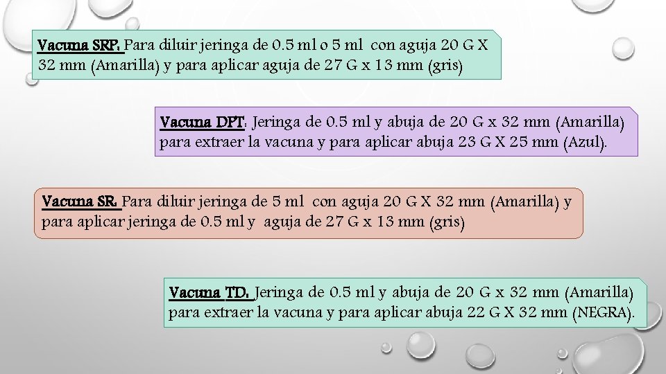 Vacuna SRP: Para diluir jeringa de 0. 5 ml o 5 ml con aguja Vacuna SRP: Para diluir jeringa de 0. 5 ml o 5 ml con aguja