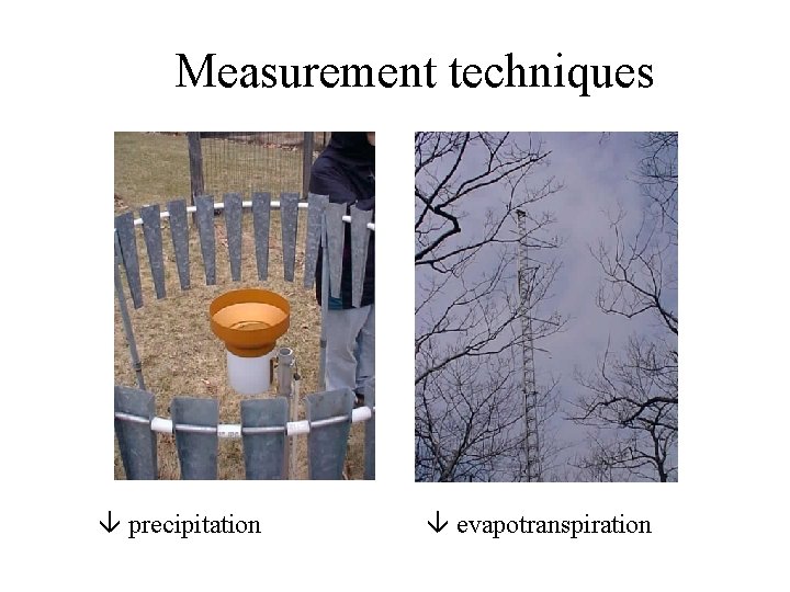 Measurement techniques precipitation evapotranspiration 