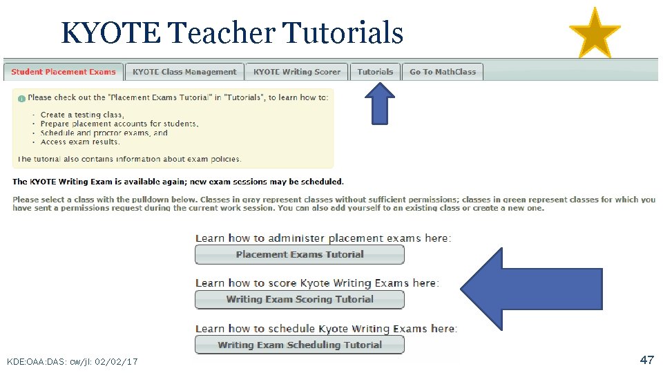 KYOTE Teacher Tutorials KDE: OAA: DAS: cw/jl: 02/02/17 47 