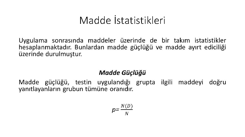 Madde İstatistikleri • 