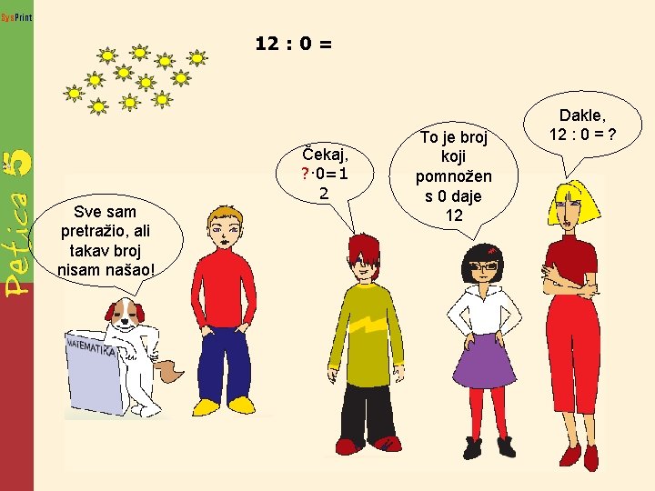 Sys. Print 12 : 0 = Sve sam pretražio, ali takav broj nisam našao!
