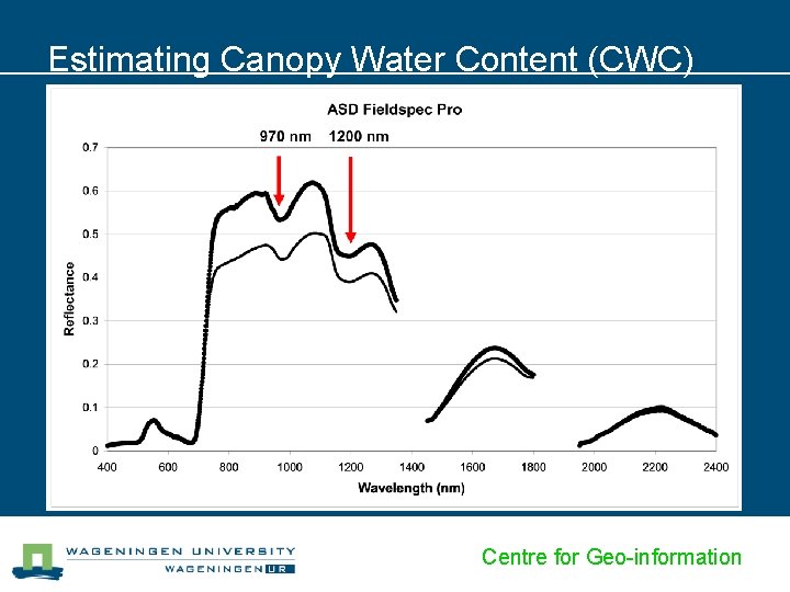 Estimating Canopy Water Content (CWC) 970 nm 1200 nm Centre for Geo-information 