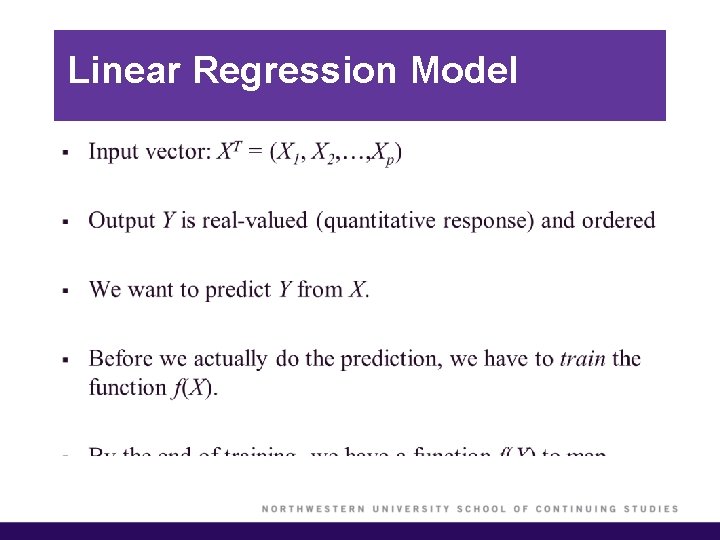 Linear Regression Model § 