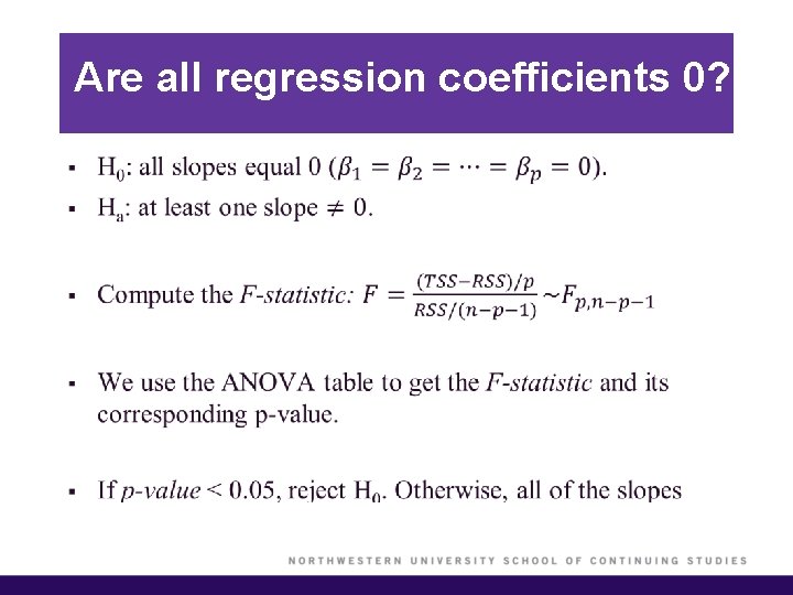 Are all regression coefficients 0? § 