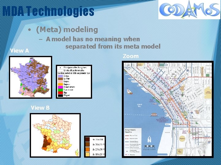 MDA Technologies • (Meta) modeling View A – A model has no meaning when