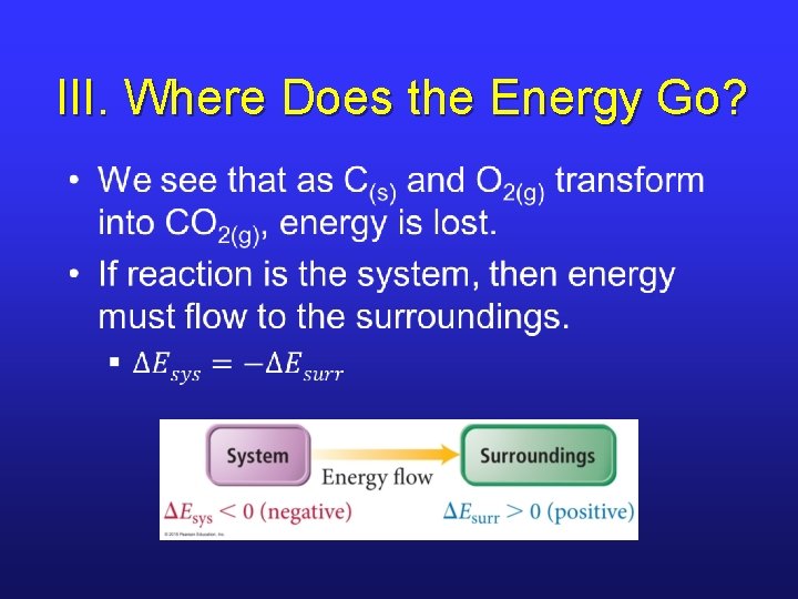 III. Where Does the Energy Go? • III. Where Does the Energy Go? •