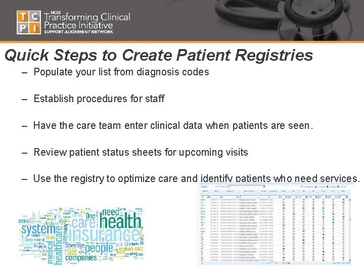 Quick Steps to Create Patient Registries – Populate your list from diagnosis codes –