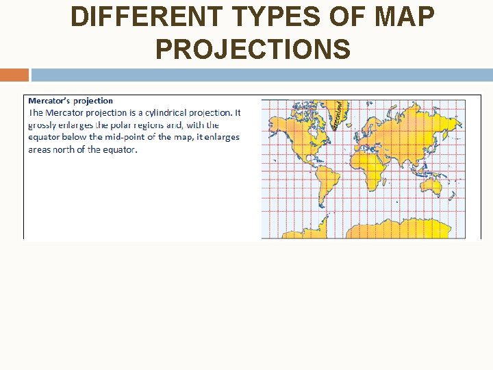 DIFFERENT TYPES OF MAP PROJECTIONS 