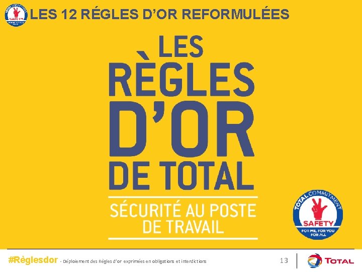 LES 12 RÉGLES D’OR REFORMULÉES #Règlesdor - Déploiement des Règles d’or exprimées en obligations