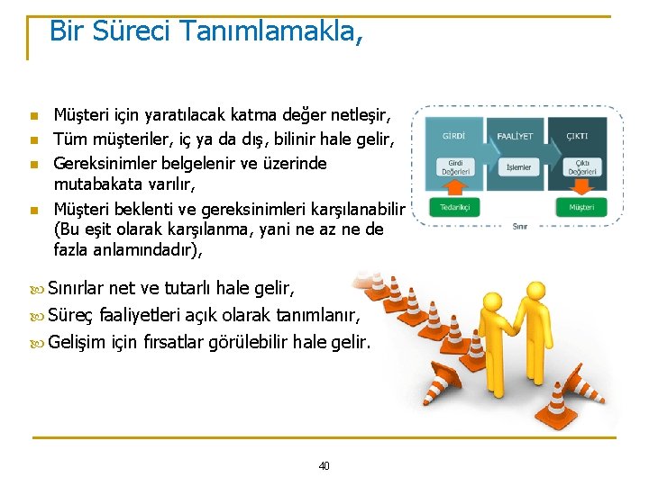Bir Süreci Tanımlamakla, n n Müşteri için yaratılacak katma değer netleşir, Tüm müşteriler, iç