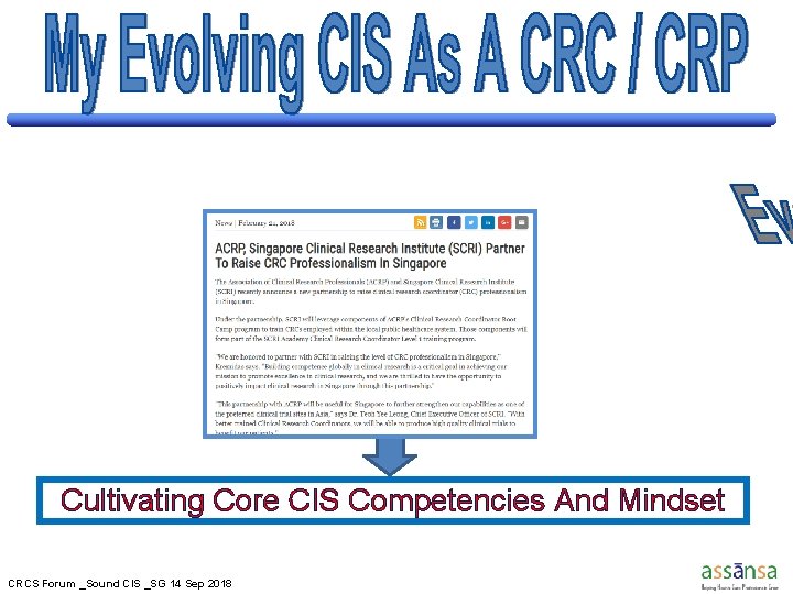 Let’s do an exercise…. . and talk Cultivating Core CIS Competencies And Mindset CRCS Let’s do an exercise…. . and talk Cultivating Core CIS Competencies And Mindset CRCS