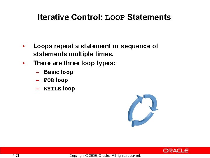 Iterative Control: LOOP Statements • • Loops repeat a statement or sequence of statements