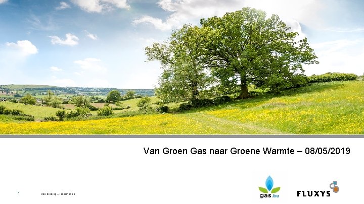 Van Groen Gas naar Groene Warmte – 08/05/2019 1 Non binding – information 