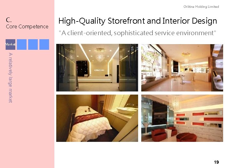 Chlitina Holding Limited C. Core Competence High-Quality Storefront and Interior Design "A client-oriented, sophisticated
