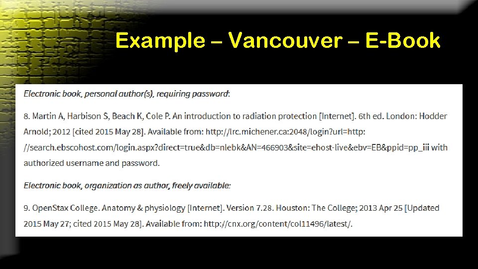 Example – Vancouver – E-Book 