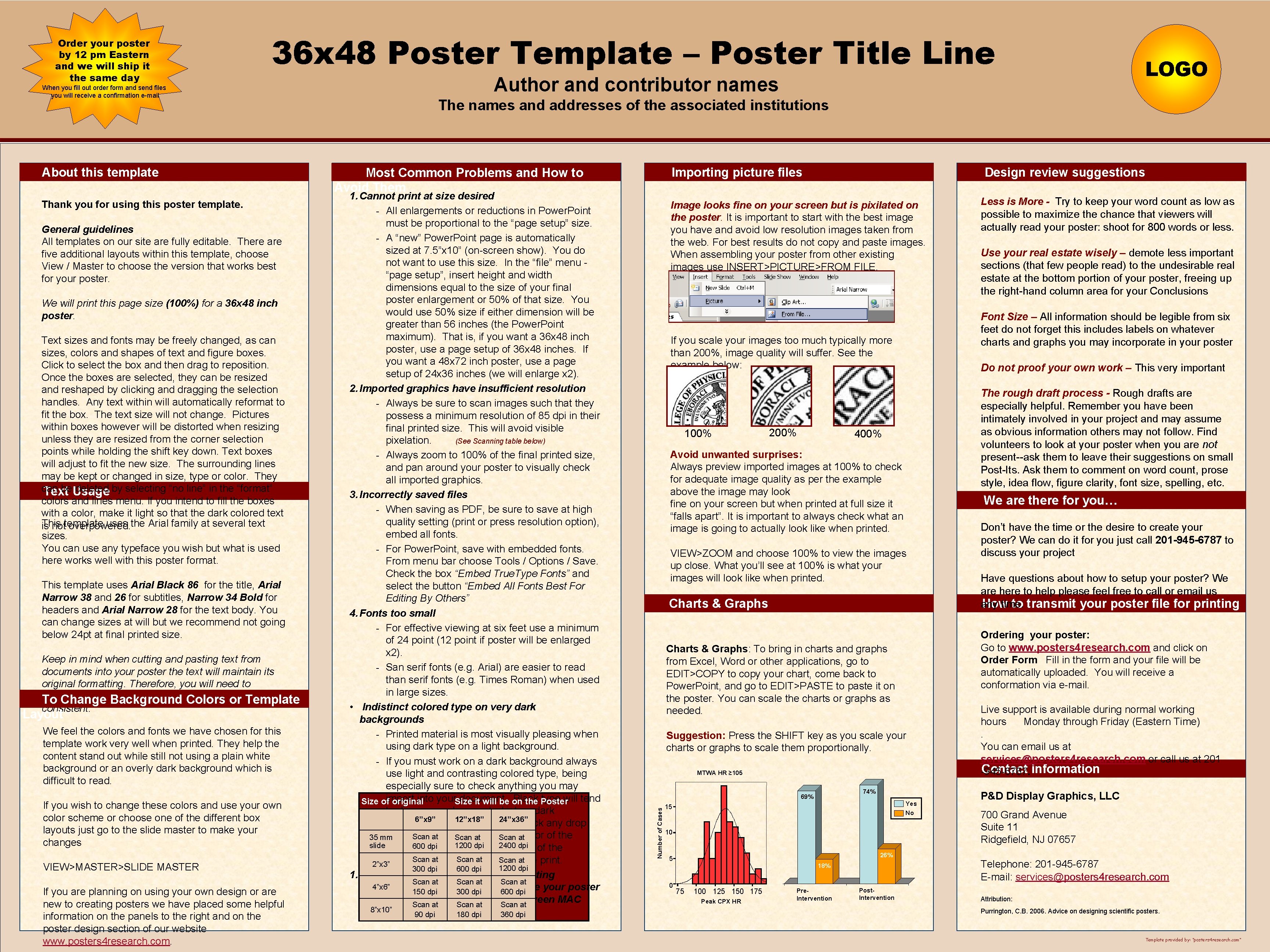 36 x 48 Poster Template – Poster Title Line When you fill out order