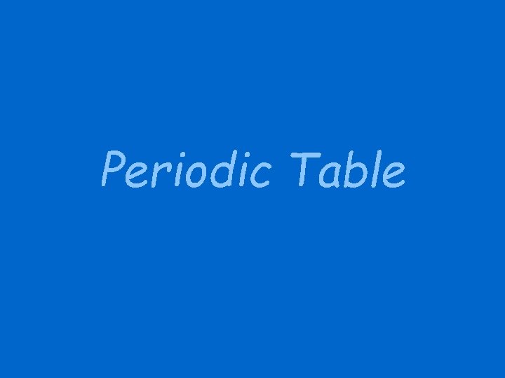 Periodic Table 