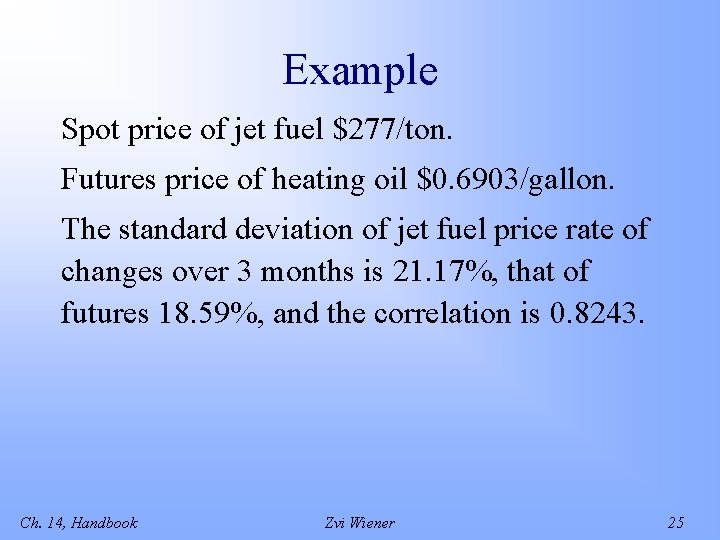 Example Spot price of jet fuel $277/ton. Futures price of heating oil $0. 6903/gallon.