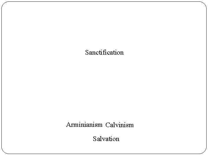 Sanctification Arminianism Calvinism Salvation 