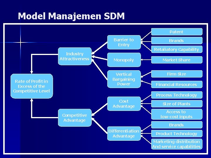 Model Manajemen SDM Patent Barrier to Entry Industry Attractiveness Rate of Profit in Excess