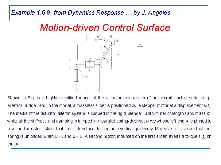 Example 1. 6. 9 from Dynamics Response … by J. Angeles Motion-driven Control Surface