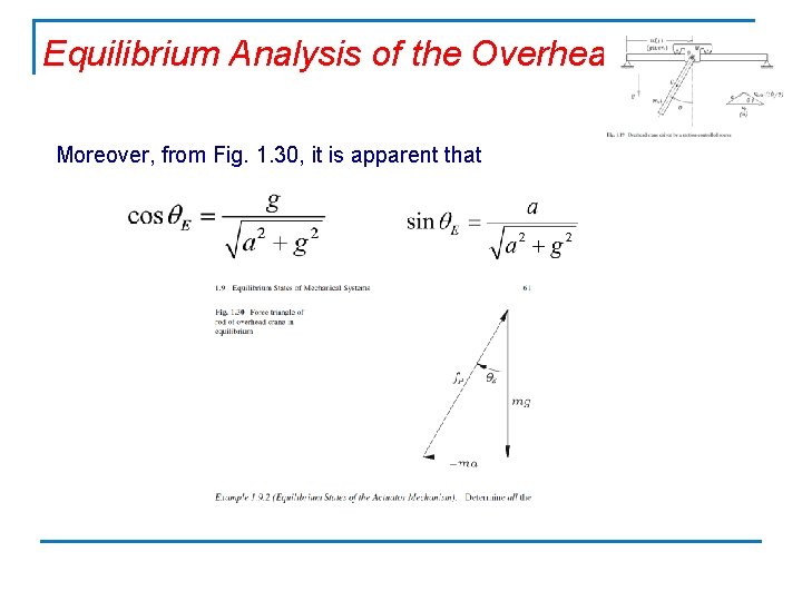 Equilibrium Analysis of the Overhead Crane Moreover, from Fig. 1. 30, it is apparent