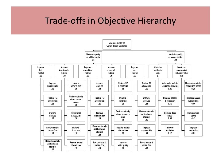 Trade-offs in Objective Hierarchy 