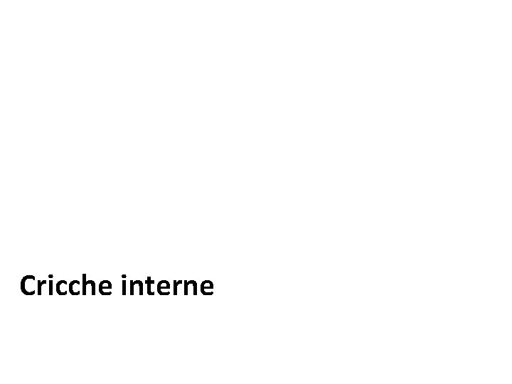 Cricche interne Cricche interne