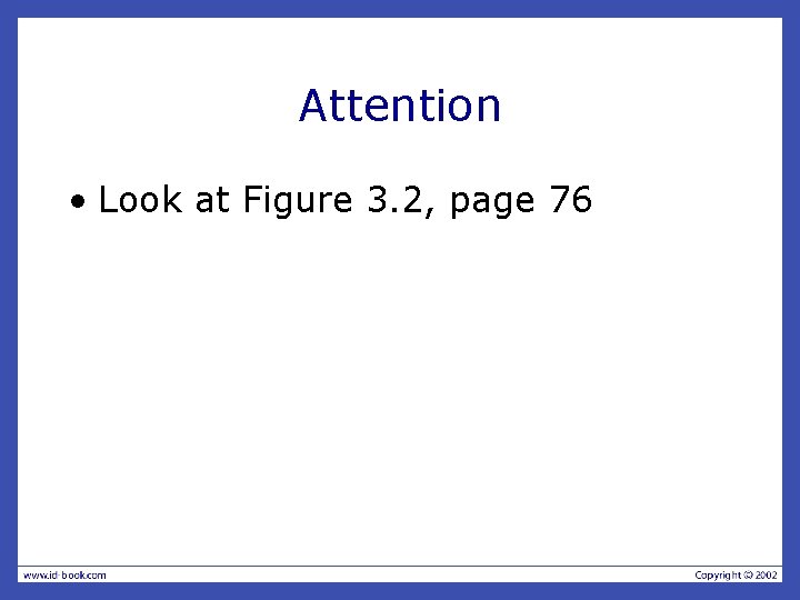 Attention • Look at Figure 3. 2, page 76 