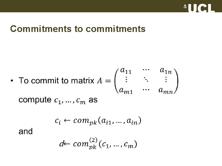 Commitments to commitments • 