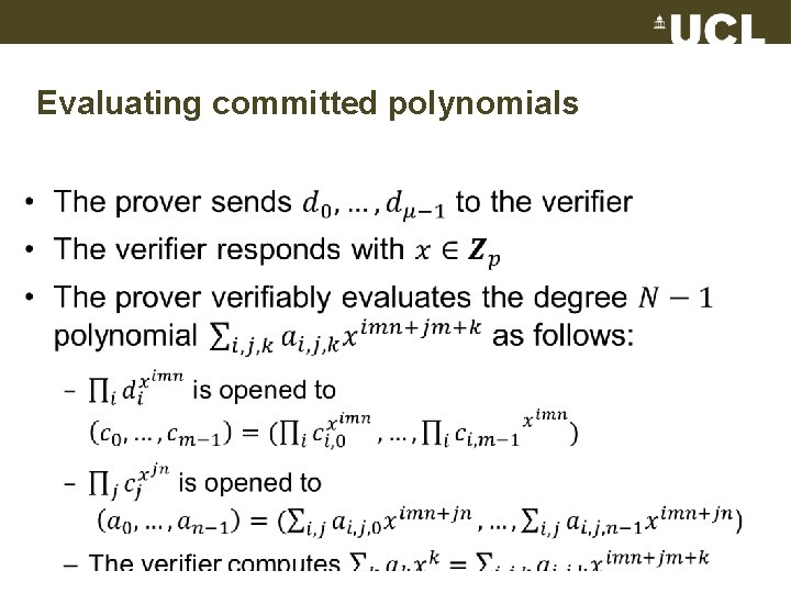 Evaluating committed polynomials • 