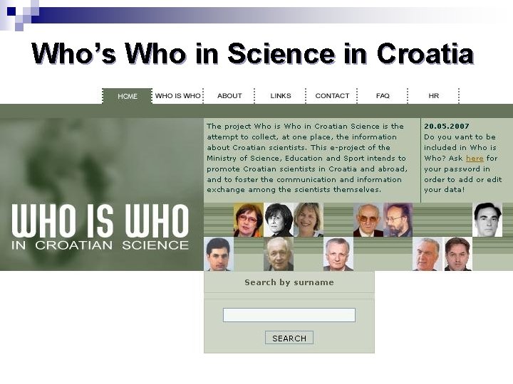 Who’s Who in Science in Croatia 