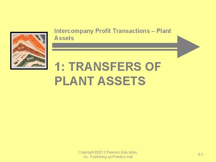 Intercompany Profit Transactions – Plant Assets 1: TRANSFERS OF PLANT ASSETS Copyright © 2012