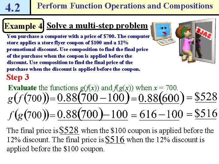 4. 2 Perform Function Operations and Compositions Example 4 Solve a multi-step problem You 4. 2 Perform Function Operations and Compositions Example 4 Solve a multi-step problem You