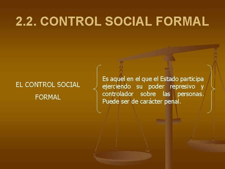 2. 2. CONTROL SOCIAL FORMAL EL CONTROL SOCIAL FORMAL Es aquel en el que 2. 2. CONTROL SOCIAL FORMAL EL CONTROL SOCIAL FORMAL Es aquel en el que