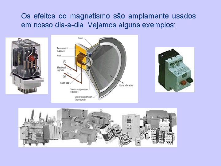 Os efeitos do magnetismo são amplamente usados em nosso dia-a-dia. Vejamos alguns exemplos: 