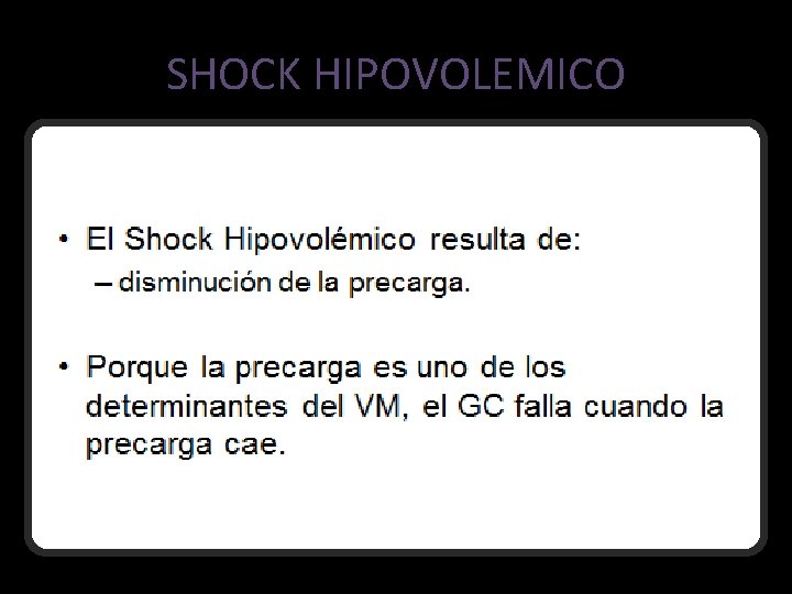 SHOCK HIPOVOLEMICO 