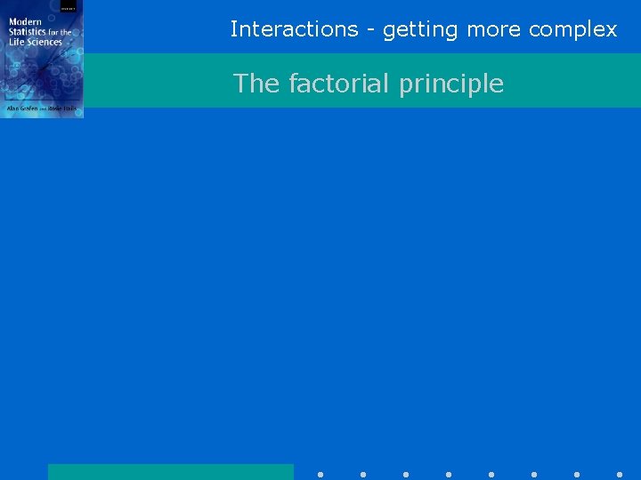 Interactions - getting more complex The factorial principle 