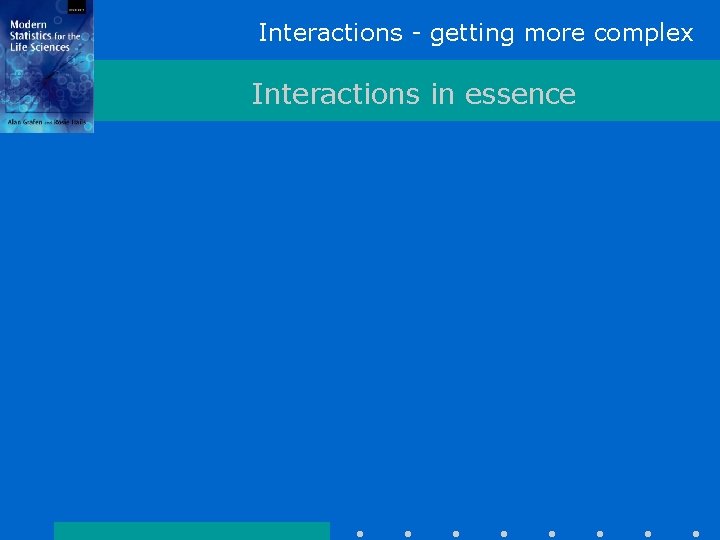 Interactions - getting more complex Interactions in essence 